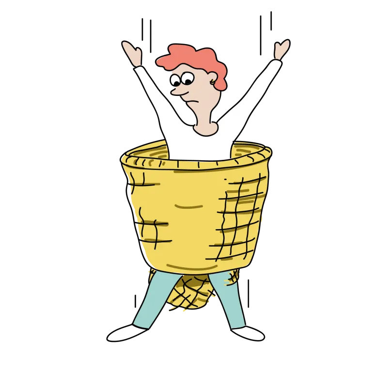 Door de mand gevallen